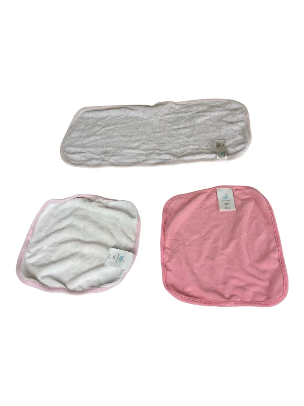 Pink-Trim Baby Hooded Towel + 3 Washcloths